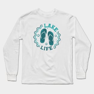 Lake Life // Fun Summer Flip Flop Badge Long Sleeve T-Shirt